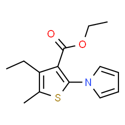 ChemSpider 2D Image | Ethyl 4-ethyl-5-methyl-2-(1H-pyrrol-1-yl)-3-thiophenecarboxylate | C14H17NO2S