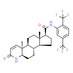 ChemSpider 2D Image | (4aS,4bS,6aS,7S,9aS,9bS,11aR)-N-[2,5-Bis(trifluoromethyl)phenyl]-4a,6a-dimethyl-2-oxo-2,4a,4b,5,6,6a,7,8,9,9a,9b,10,11,11a-tetradecahydro-1H-indeno[5,4-f]quinoline-7-carboxamide | C27H30F6N2O2