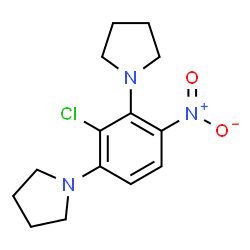 ChemSpider 2D Image | 1,1'-(2-Chloro-4-nitro-1,3-phenylene)dipyrrolidine | C14H18ClN3O2