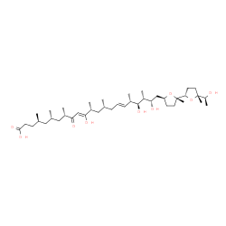 ChemSpider 2D Image | (4R,6S,8S,10Z,12R,14R,16E,18S,19S,20R,21S)-11,19,21-Trihydroxy-22-{(2S,2'S,5S,5'R)-5'-[(1S)-1-hydroxyethyl]-2,5'-dimethyloctahydro-2,2'-bifuran-5-yl}-4,6,8,12,14,18,20-heptamethyl-9-oxo-10,16-docosadienoic acid | C41H72O9