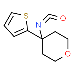 ChemSpider 2D Image | 4-Isocyanato-4-(2-thienyl)tetrahydro-2H-pyran | C10H11NO2S