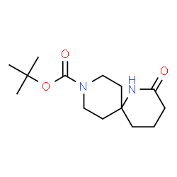 ChemSpider 2D Image | tert-Butyl 2-oxo-1,9-diazaspiro[5.5]undecane-9-carboxylate | C14H24N2O3