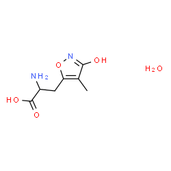 ChemSpider 2D Image | 3-(4-Methyl-3-oxo-2,3-dihydro-1,2-oxazol-5-yl)alanine hydrate (1:1) | C7H12N2O5
