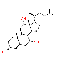 ChemSpider 2D Image | Methyl (3alpha,5alpha,7alpha,12alpha,14beta,17alpha,20S)-3,7,12-trihydroxycholan-24-oate | C25H42O5