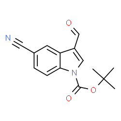 ChemSpider 2D Image | tert-Butyl 5-cyano-3-formyl-1H-indole-1-carboxylate | C15H14N2O3