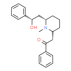 ChemSpider 2D Image | 2-{(2S,6S)-6-[(2S)-2-Hydroxy-2-phenylethyl]-1-methyl-2-piperidinyl}-1-phenylethanone | C22H27NO2