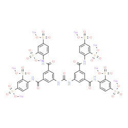 ChemSpider 2D Image | Octasodium 4,4',4'',4'''-{carbonylbis[iminobenzene-5,1,3-triylbis(carbonylimino)]}tetra(1,3-benzenedisulfonate) | C41H24N6Na8O29S8