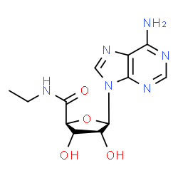 ChemSpider 2D Image | (2S,3S,4R,5R)-5-(6-Amino-9H-purin-9-yl)-N-ethyl-3,4-dihydroxytetrahydro-2-furancarboxamide | C12H16N6O4
