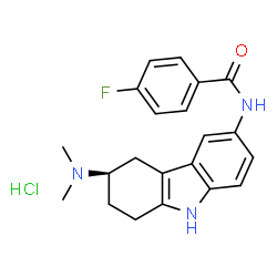 ChemSpider 2D Image | N-[(3R)-3-(Dimethylamino)-2,3,4,9-tetrahydro-1H-carbazol-6-yl]-4-fluorobenzamide hydrochloride | C21H23ClFN3O