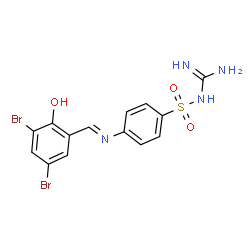 ChemSpider 2D Image | N-Carbamimidoyl-4-[(E)-(3,5-dibromo-2-hydroxybenzylidene)amino]benzenesulfonamide | C14H12Br2N4O3S