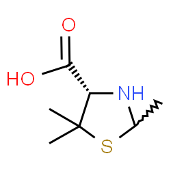 ChemSpider 2D Image | (4S)-2,5,5-Trimethyl-1,3-thiazolidine-4-carboxylic acid | C7H13NO2S