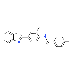 ChemSpider 2D Image | N-[4-(1H-Benzimidazol-2-yl)-2-methylphenyl]-4-fluorobenzamide | C21H16FN3O