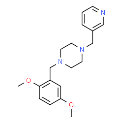 ChemSpider 2D Image | 1-(2,5-Dimethoxybenzyl)-4-(3-pyridinylmethyl)piperazine | C19H25N3O2