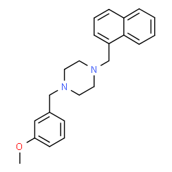 ChemSpider 2D Image | 1-(3-Methoxybenzyl)-4-(1-naphthylmethyl)piperazine | C23H26N2O