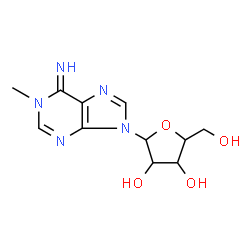 ChemSpider 2D Image | 1-Methyl-9-pentofuranosyl-1,9-dihydro-6H-purin-6-imine | C11H15N5O4