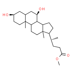 ChemSpider 2D Image | methyl (3a,7a,8x,9x,10x,13x,14x,17x)-3,7-dihydroxycholan-24-oate | C25H42O4