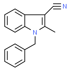 ChemSpider 2D Image | 1-Benzyl-2-methyl-1H-indole-3-carbonitrile | C17H14N2