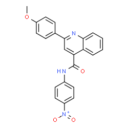 ChemSpider 2D Image | 2-(4-Methoxyphenyl)-N-(4-nitrophenyl)-4-quinolinecarboxamide | C23H17N3O4