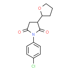 ChemSpider 2D Image | 1-(4-Chlorophenyl)-3-(tetrahydro-2-furanyl)-2,5-pyrrolidinedione | C14H14ClNO3