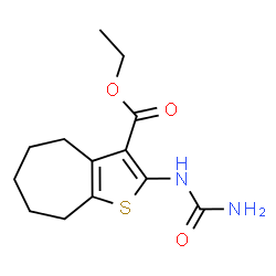 ChemSpider 2D Image | Ethyl 2-(carbamoylamino)-5,6,7,8-tetrahydro-4H-cyclohepta[b]thiophene-3-carboxylate | C13H18N2O3S