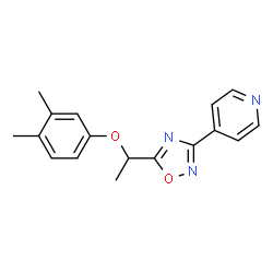 ChemSpider 2D Image | 4-{5-[1-(3,4-Dimethylphenoxy)ethyl]-1,2,4-oxadiazol-3-yl}pyridine | C17H17N3O2