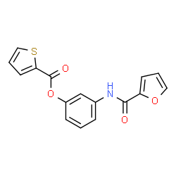 ChemSpider 2D Image | 3-(2-Furoylamino)phenyl 2-thiophenecarboxylate | C16H11NO4S