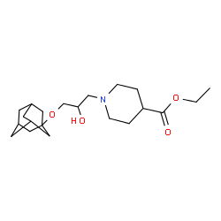 ChemSpider 2D Image | Ethyl 1-[3-(adamantan-1-yloxy)-2-hydroxypropyl]-4-piperidinecarboxylate | C21H35NO4