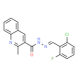 ChemSpider 2D Image | N'-[(E)-(2-Chloro-6-fluorophenyl)methylene]-2-methyl-3-quinolinecarbohydrazide | C18H13ClFN3O