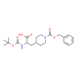 ChemSpider 2D Image | 3-{1-[(Benzyloxy)carbonyl]-4-piperidinyl}-N-{[(2-methyl-2-propanyl)oxy]carbonyl}alanine | C21H30N2O6