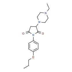 ChemSpider 2D Image | 3-(4-Ethyl-1-piperazinyl)-1-(4-propoxyphenyl)-2,5-pyrrolidinedione | C19H27N3O3