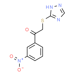 ChemSpider 2D Image | 1-(3-nitrophenyl)-2-(1H-1,2,4-triazol-5-ylthio)ethanone | C10H8N4O3S