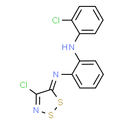 ChemSpider 2D Image | 2-Chloro-N-{2-[(Z)-(4-chloro-5H-1,2,3-dithiazol-5-ylidene)amino]phenyl}aniline | C14H9Cl2N3S2