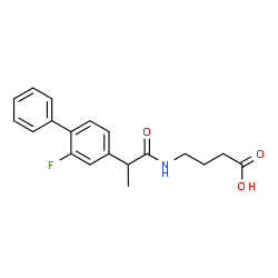 ChemSpider 2D Image | 4-{[2-(2-Fluoro-4-biphenylyl)propanoyl]amino}butanoic acid | C19H20FNO3