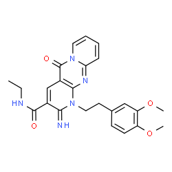ChemSpider 2D Image | 1-[2-(3,4-Dimethoxyphenyl)ethyl]-N-ethyl-2-imino-5-oxo-1,5-dihydro-2H-dipyrido[1,2-a:2',3'-d]pyrimidine-3-carboxamide | C24H25N5O4