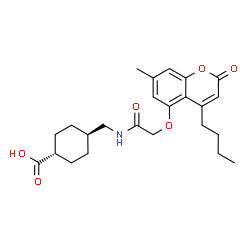 ChemSpider 2D Image | trans-4-[({[(4-Butyl-7-methyl-2-oxo-2H-chromen-5-yl)oxy]acetyl}amino)methyl]cyclohexanecarboxylic acid | C24H31NO6