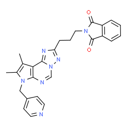 ChemSpider 2D Image | 2-{3-[8,9-Dimethyl-7-(4-pyridinylmethyl)-7H-pyrrolo[3,2-e][1,2,4]triazolo[1,5-c]pyrimidin-2-yl]propyl}-1H-isoindole-1,3(2H)-dione | C26H23N7O2