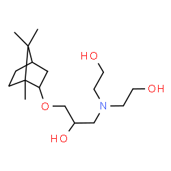 ChemSpider 2D Image | 1-[Bis(2-hydroxyethyl)amino]-3-[(1,7,7-trimethylbicyclo[2.2.1]hept-2-yl)oxy]-2-propanol | C17H33NO4