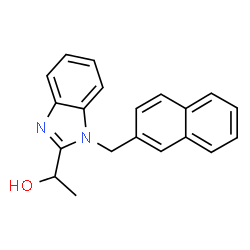 ChemSpider 2D Image | 1-[1-(2-Naphthylmethyl)-1H-benzimidazol-2-yl]ethanol | C20H18N2O