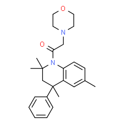 ChemSpider 2D Image | 2-(4-Morpholinyl)-1-(2,2,4,6-tetramethyl-4-phenyl-3,4-dihydro-1(2H)-quinolinyl)ethanone | C25H32N2O2