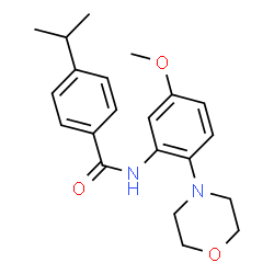ChemSpider 2D Image | 4-Isopropyl-N-[5-methoxy-2-(4-morpholinyl)phenyl]benzamide | C21H26N2O3