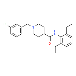ChemSpider 2D Image | 1-(3-Chlorobenzyl)-N-(2,6-diethylphenyl)-4-piperidinecarboxamide | C23H29ClN2O