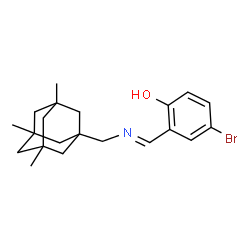 ChemSpider 2D Image | 4-Bromo-2-[(E)-{[(3,5,7-trimethyladamantan-1-yl)methyl]imino}methyl]phenol | C21H28BrNO