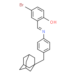 ChemSpider 2D Image | 2-[(E)-{[4-(Adamantan-1-ylmethyl)phenyl]imino}methyl]-4-bromophenol | C24H26BrNO