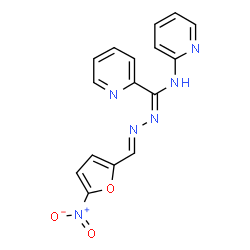 ChemSpider 2D Image | N'-[(E)-(5-Nitro-2-furyl)methylene]-N-(2-pyridinyl)-2-pyridinecarbohydrazonamide | C16H12N6O3