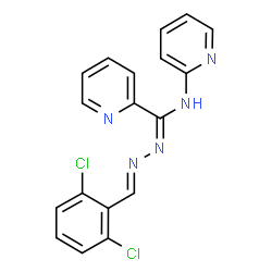 ChemSpider 2D Image | N'-[(E)-(2,6-Dichlorophenyl)methylene]-N-(2-pyridinyl)-2-pyridinecarbohydrazonamide | C18H13Cl2N5
