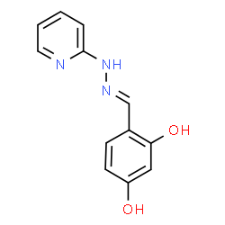 ChemSpider 2D Image | 4-[(E)-(2-Pyridinylhydrazono)methyl]-1,3-benzenediol | C12H11N3O2
