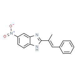 ChemSpider 2D Image | 5-Nitro-2-[(1E)-1-phenyl-1-propen-2-yl]-1H-benzimidazole | C16H13N3O2