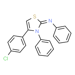 ChemSpider 2D Image | (2E)-4-(4-Chlorophenyl)-N,3-diphenyl-1,3-thiazol-2(3H)-imine | C21H15ClN2S
