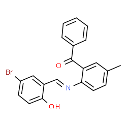 ChemSpider 2D Image | {2-[(E)-(5-Bromo-2-hydroxybenzylidene)amino]-5-methylphenyl}(phenyl)methanone | C21H16BrNO2