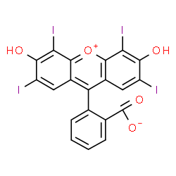 ChemSpider 2D Image | 2-(3,6-Dihydroxy-2,4,5,7-tetraiodo-9-xantheniumyl)benzoate | C20H8I4O5